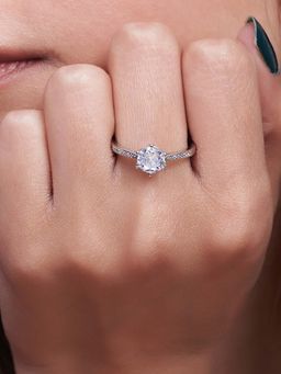 Salty - Women White Luster Promise Ring