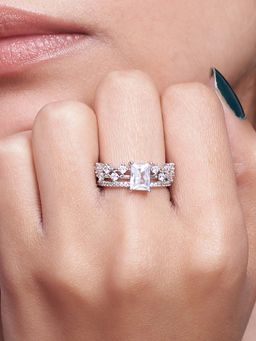 Salty - Women White Stone Maharani Ring