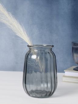 Bonhomie - Grey Stained Textured Glass Vase