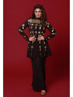 Masaba - Black Traveller's Palm Tunic with Palazzo (Set of 2)