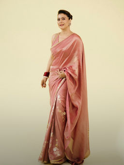 Masaba - Mauve Moon Garden Tissue Saree with Unstitched Blouse