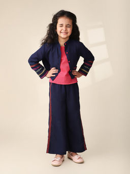 Fabindia - Navy Blue Cotton Dobby Straight (Set of 3)