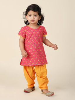 Fabindia - Pink Cotton Printed Salwar (Set of 2)