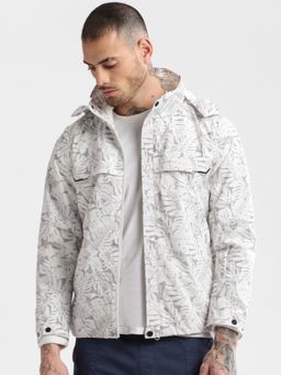 SHOWOFFFF - Mens White Tailored Oversized Jacket with Detachable Hood & Fleece Inner (Set of 2)