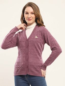 Monte Carlo - Womens Self Design Move V Neck Full Sleeve Cardigan