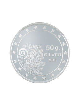 Bangalore Refinery - 50 Gram 999 Purity Flower Silver Coin