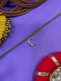 Digital Dress Room - C Letter Silver Plated Rakhi