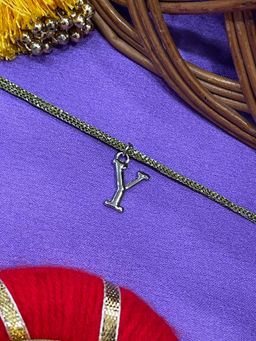 Digital Dress Room - Y Letter Silver Plated Rakhi