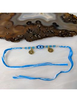 Digital Dress Room - Blue Evil Eye with Gold Plated Rakhi