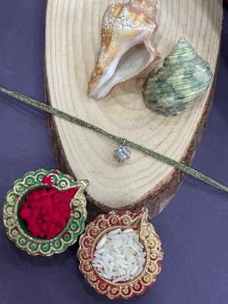 Digital Dress Room - Silver Plated Crystal Ball Rakhi