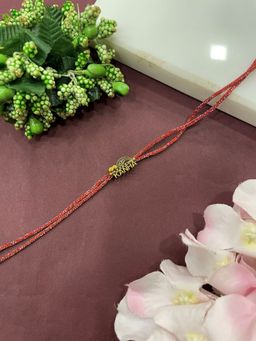 Digital Dress Room - Gold Plated Kanha Name Feather Rakhi