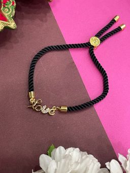 Digital Dress Room - Gold Plated Ad Stone Love Rakhi