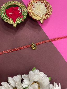 Digital Dress Room - Gold Plated Lord Ganesha Rakhi