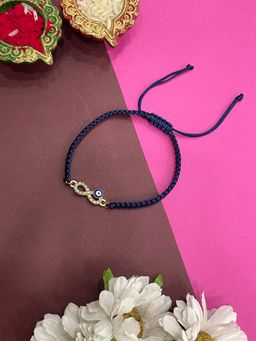 Digital Dress Room - Gold Plated Multi-Color Evil Eye Infinity Rakhi