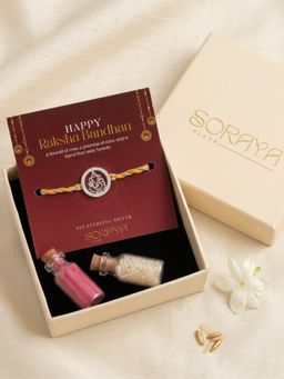 Soraya Luxe - 925 Sterling Silver Ganesha Thread Rakhi with Card