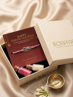 Soraya Luxe - 925 Sterling Silver Lord Shiv Thread Rakhi with Card
