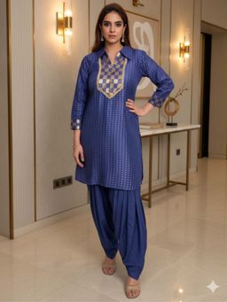 Ishnya - Blue Noorani Persian Kurti with Salwar (Set of 2)