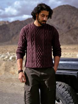 Andamen - Burgundy Cotton Melange Sweater