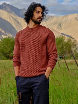 Andamen - Rust Cotton Melange Sweater