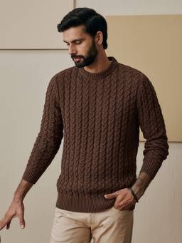 Andamen - Brown Cotton Structure Sweater