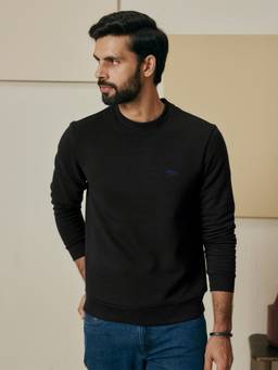Andamen - Black Men Cotton Blend Sweatshirt
