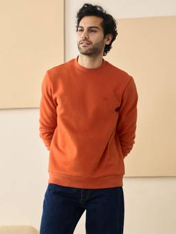 Andamen - Rust Men Cotton Blend Sweatshirt