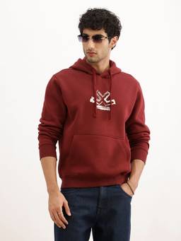 WROGN - Maroon Classic Printed Hoodie