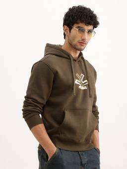 WROGN - Olive Classic Printed Hoodie