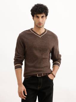 WROGN - Brown Classic Tipping Knitted Sweater