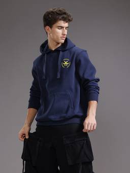 WROGN - Navy Blue Heavy Fleece Hoodie