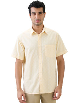 ColorPlus - Medium Yellow Comfort Fit Half Sleeve Shirt