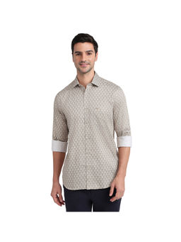ColorPlus - Medium Fawn Regular Brown Fit Full Sleeve Shirt
