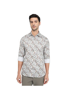 ColorPlus - Medium Fawn Regular Grey Fit Full Sleeve Shirt