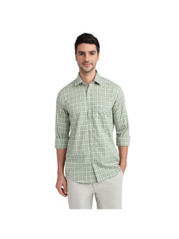 ColorPlus - Medium Green Regular Fit Full Sleeve Shirt