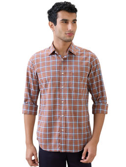 ColorPlus - Dark Brown Regular Fit Full Sleeve Shirt