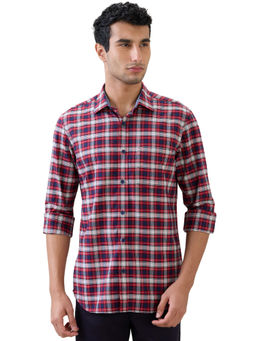 ColorPlus - Dark Red Regular Fit Full Sleeve Shirt