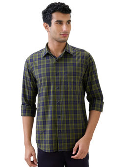 ColorPlus - Dark Green Regular Fit Full Sleeve Shirt