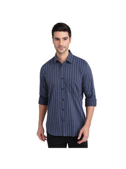 ColorPlus - Dark Blue Regular Fit Full Sleeve Shirt