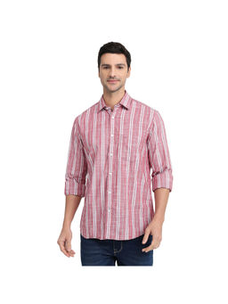 ColorPlus - Medium Pink Regular Fit Full Sleeve Shirt
