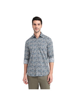 ColorPlus - Medium Blue Regular Fit Full Sleeve Shirt