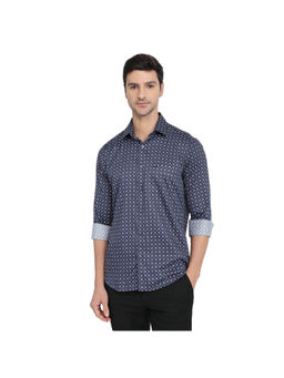ColorPlus - Dark Blue Regular Fit Full Sleeve Shirt