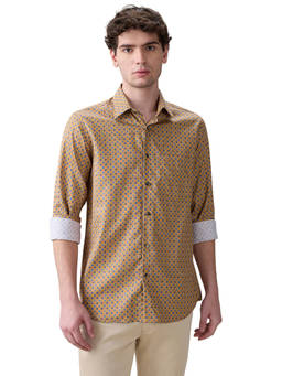 ColorPlus - Medium Yellow Regular Fit Full Sleeve Shirt