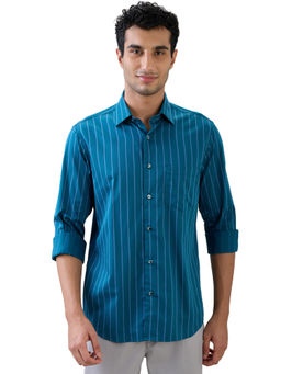 ColorPlus - Dark Blue Regular Fit Full Sleeve Shirt