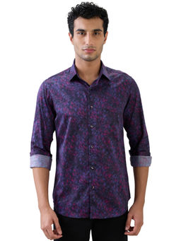 ColorPlus - Dark Purple Regular Fit Full Sleeve Shirt