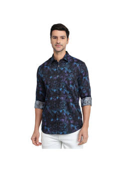 ColorPlus - Dark Purple Regular Fit Full Sleeve Shirt