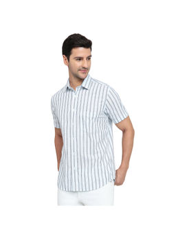 ColorPlus - Medium Blue Regular Fit Half Sleeve Shirt