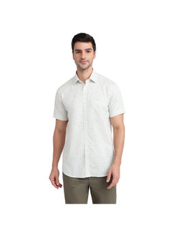 ColorPlus - Medium Off White Regular Fit Half Sleeve Shirt