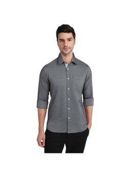 ColorPlus - Medium Grey Slim Fit Full Sleeve Shirt