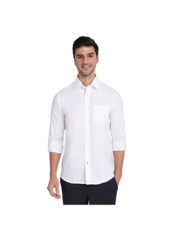 ColorPlus - White Slim Fit Full Sleeve Shirt