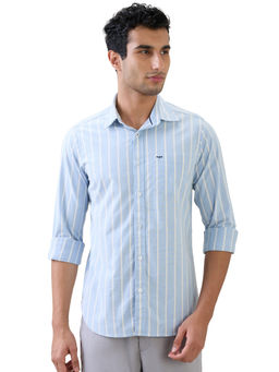 ColorPlus - Medium Blue Slim Fit Full Sleeve Shirt